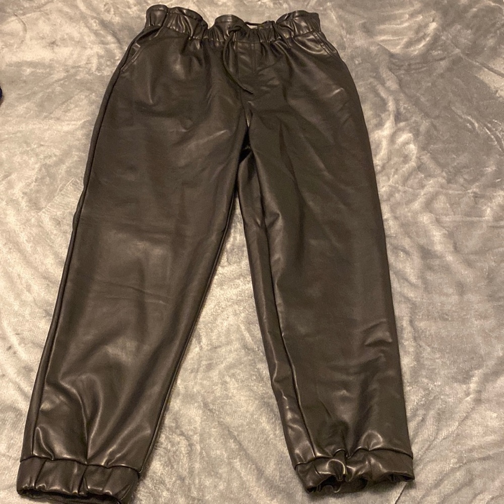 Abercrombie and Fitch Faux Leather Joggers